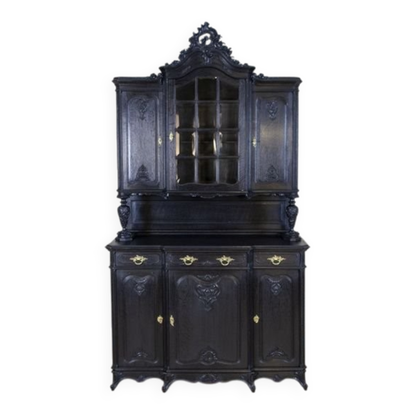 Cabinet en chêne de style rococo revival du début du 20e siècle, années 1950