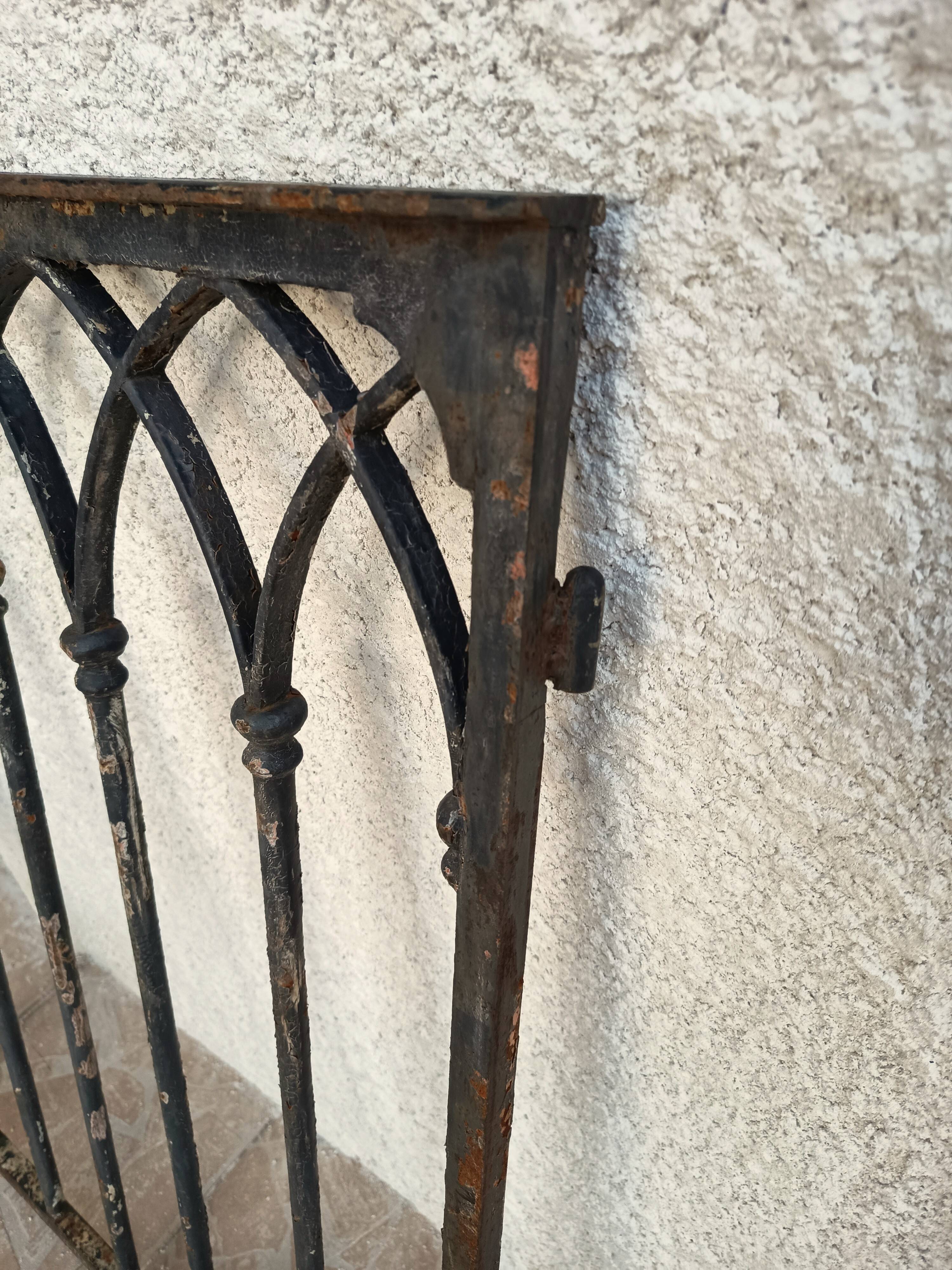 Gothic style wrought iron gate