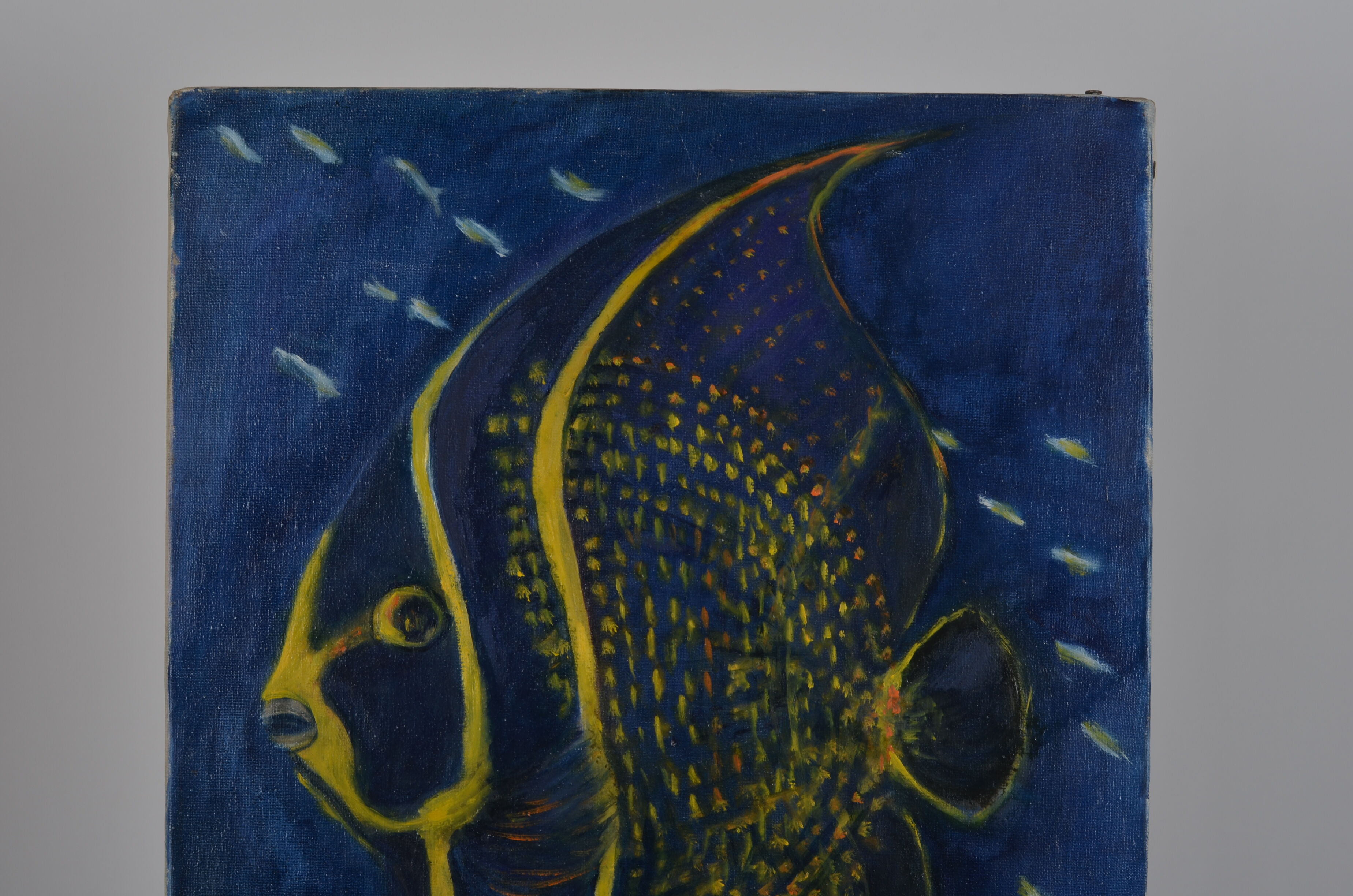 Oil on canvas fish angel