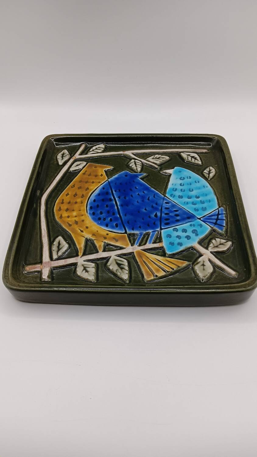Enamelled plaque the 3 birds by Lisa Larson - Gustavsberg