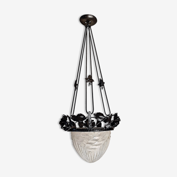 Suspension art deco signé schneider france