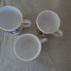 3 mugs mobil grosses fleurs Arcopal pub bleu  orange  ocre collection vintage