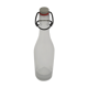 Bottle with mechanical closure in white glass and porcelain stopper.