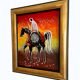 Painting signed A. ZENATI (Abderrahmane, 1943) – Oil on wood panel – Cavalier Fantasia