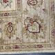 Cream Wool Area Rug, Handwoven Floral Carpet, Traditional Decor 190x128cm