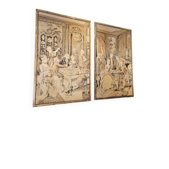 Paire de tapisseries