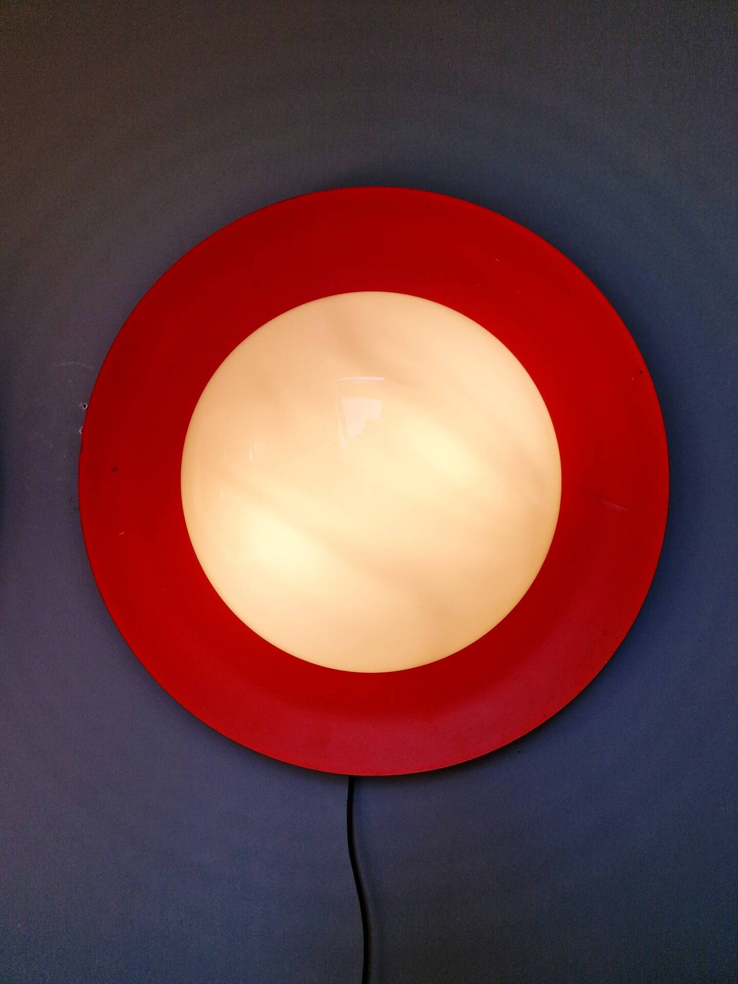 Pair of XXL orange Space Age wall sconces, 1960