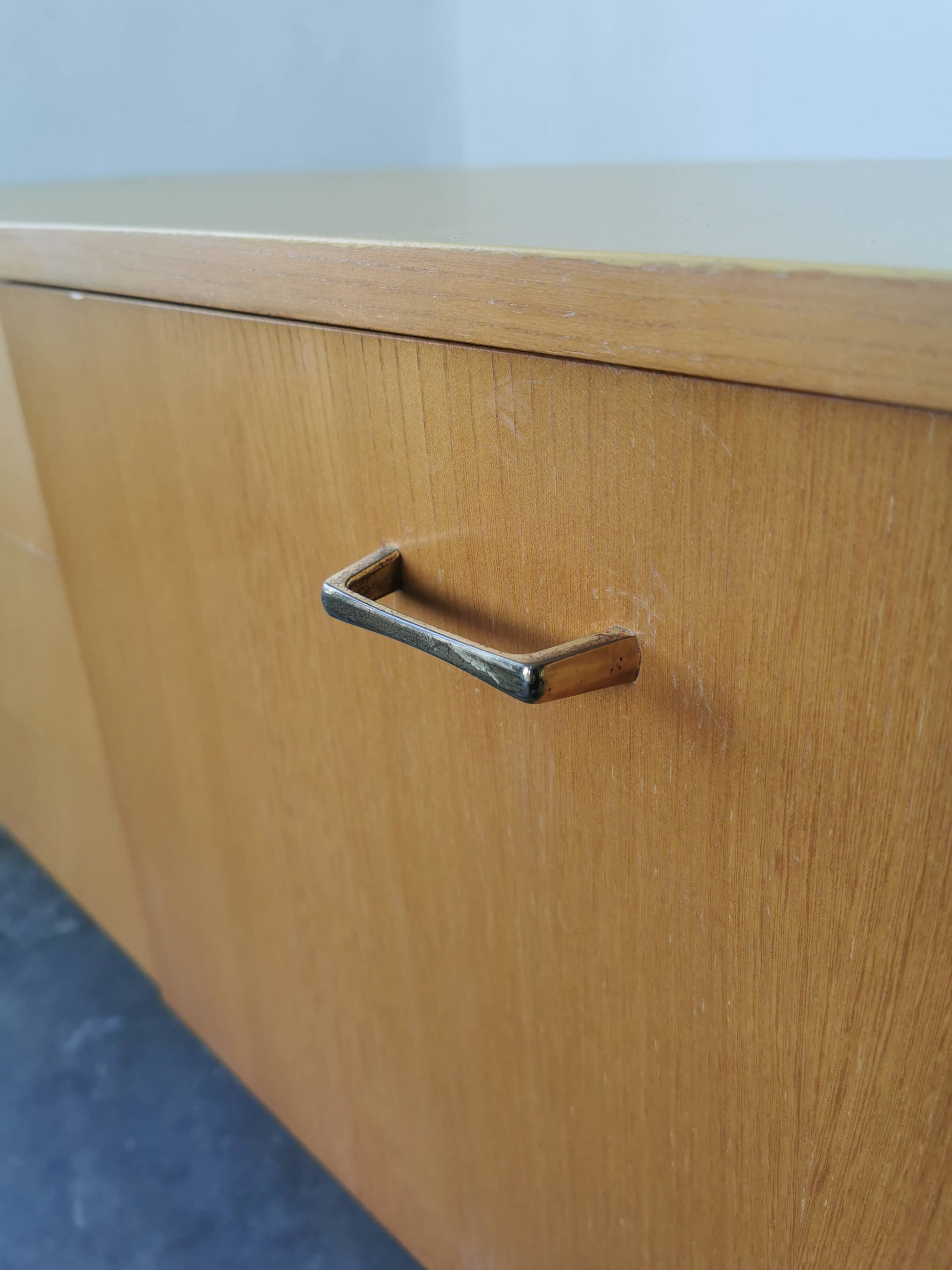 Small vintage blond wood sideboard