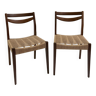 Pair of teak and Danish rope chairs