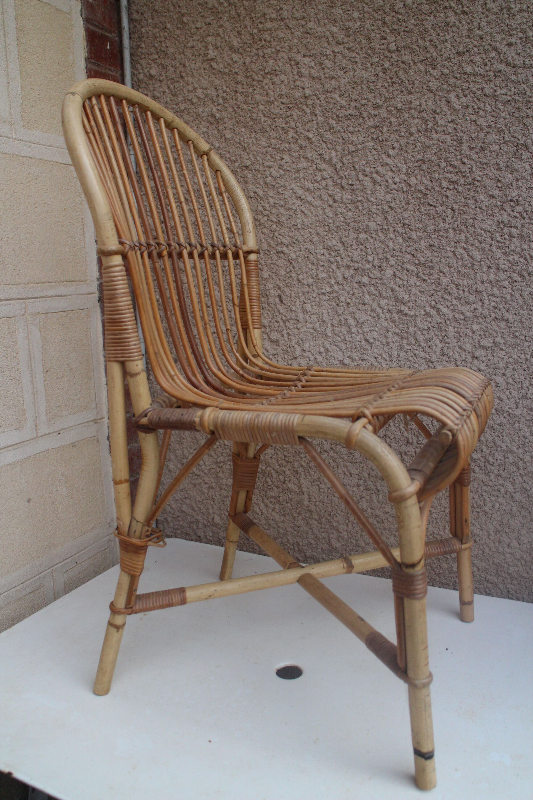 Chaise en rotin 1960