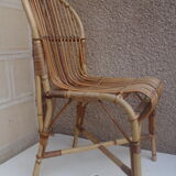 Chaise en rotin 1960