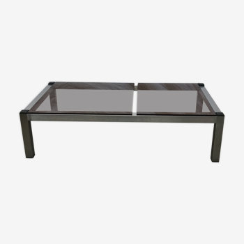 Coffee table smoked glass and aluminum, 1970