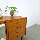 Fineer dressoir met draaibare bar en lades, barkast