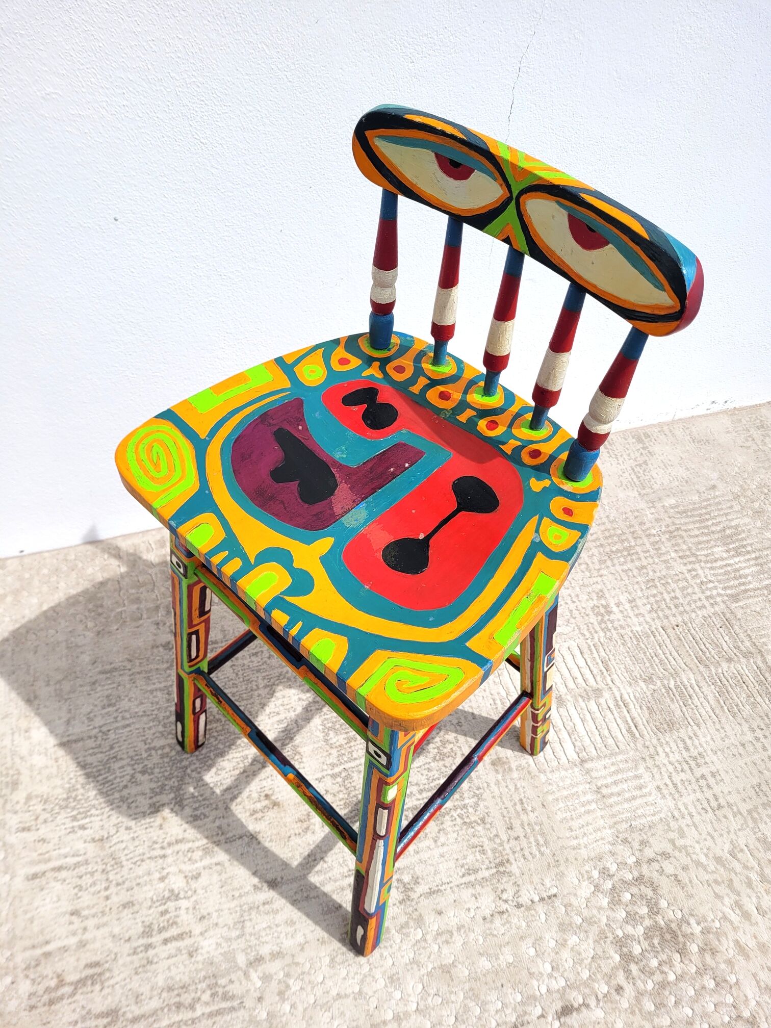 Painted wooden high chair