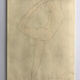 Framed printing process after a drawing by Auguste RODIN, Danseuse (1900)