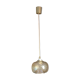 Globe pendant lamp in bubbled amber glass / vintage 60s-70s
