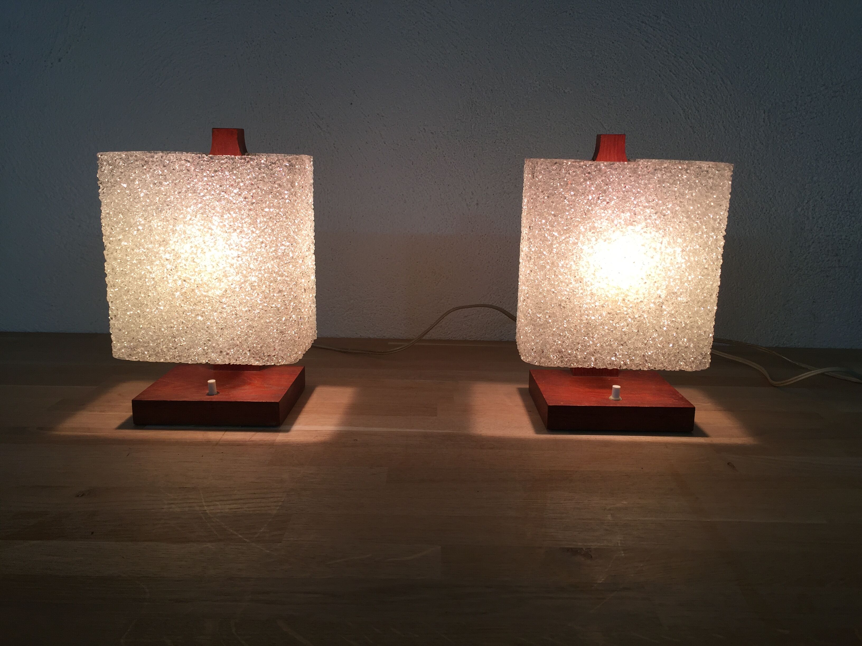 Teak bedside lamps 1960