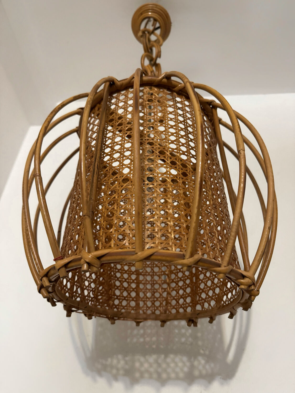 Bamboo rattan suspension from the 1960s.