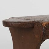 Tabouret bas rustique français en bois peint, vers 1900