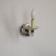 French Vintage Small Mirrored Backplate Wall Sconce Glass Arm & Bobeche