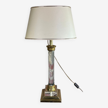 Le Dauphin lamp in altuglass and vintage brass 70'S