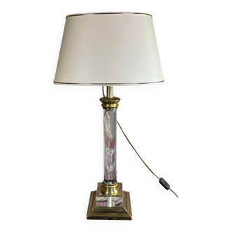 Le Dauphin lamp in altuglass and vintage brass 70'S