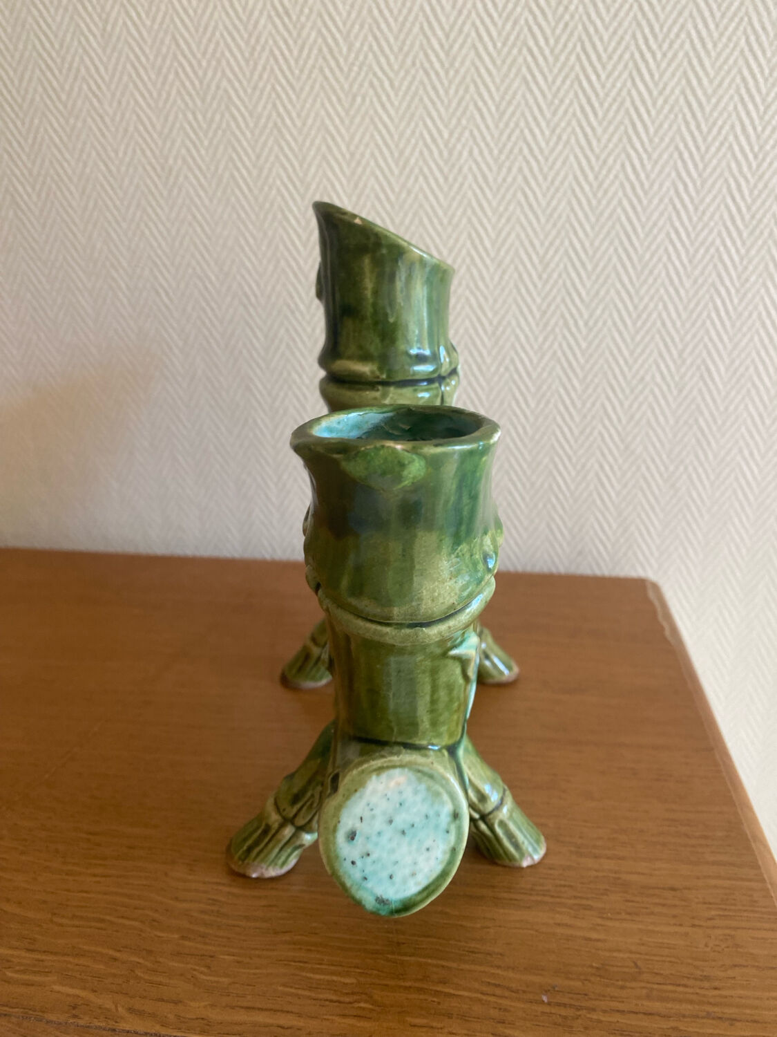 Art Nouveau earthenware vase with bamboo decoration circa 1900