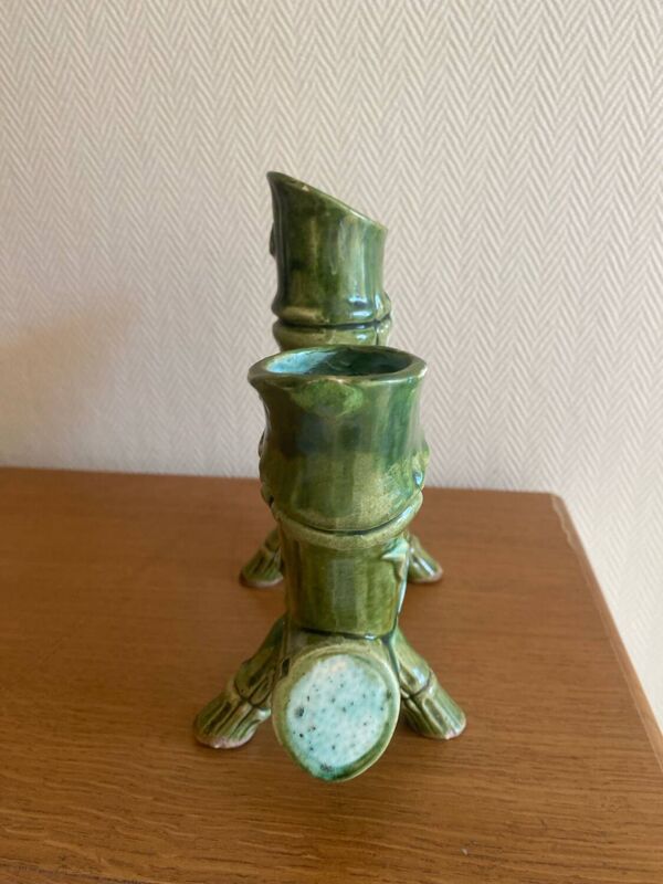 Vase art nouveau en faïence décor bambou vers 1900