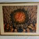 Original lithograph by Pierre-Henri Jacquot (1929-2009), birds and sun, framed and signed