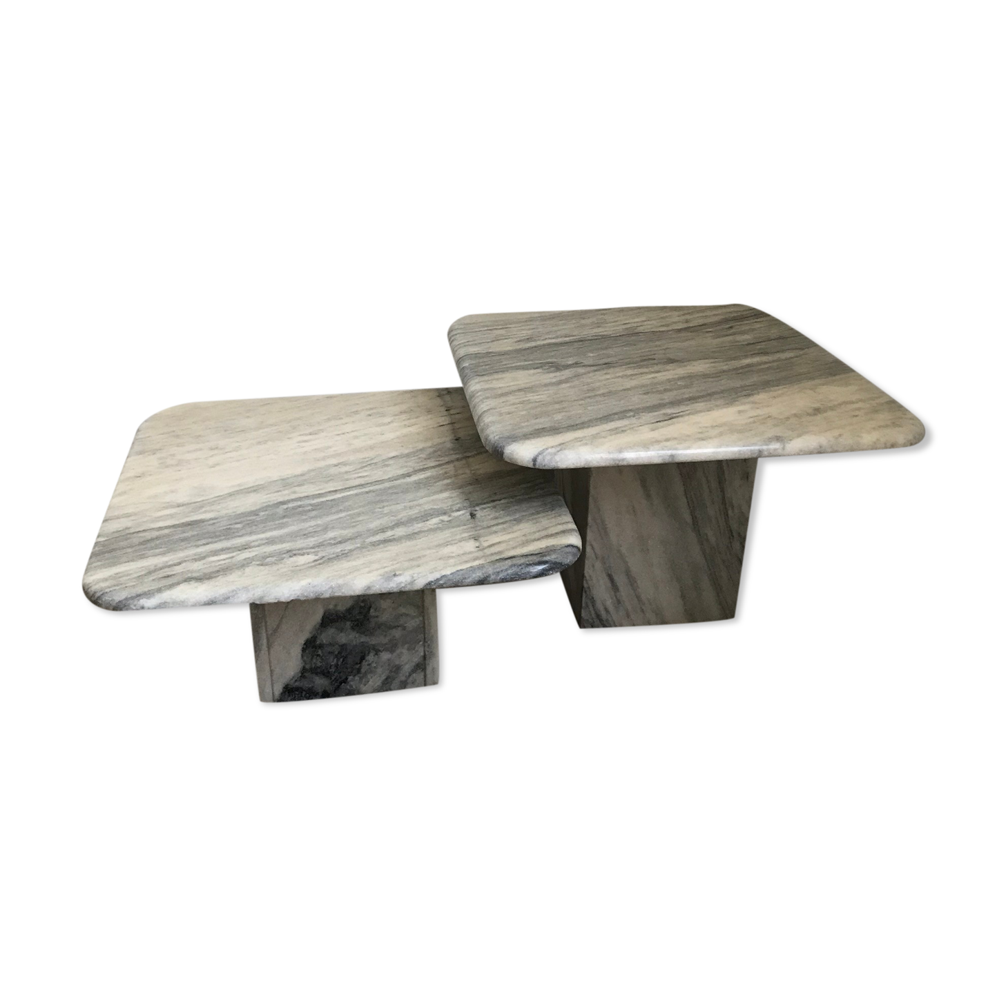 Set coffee tables in marble 1970