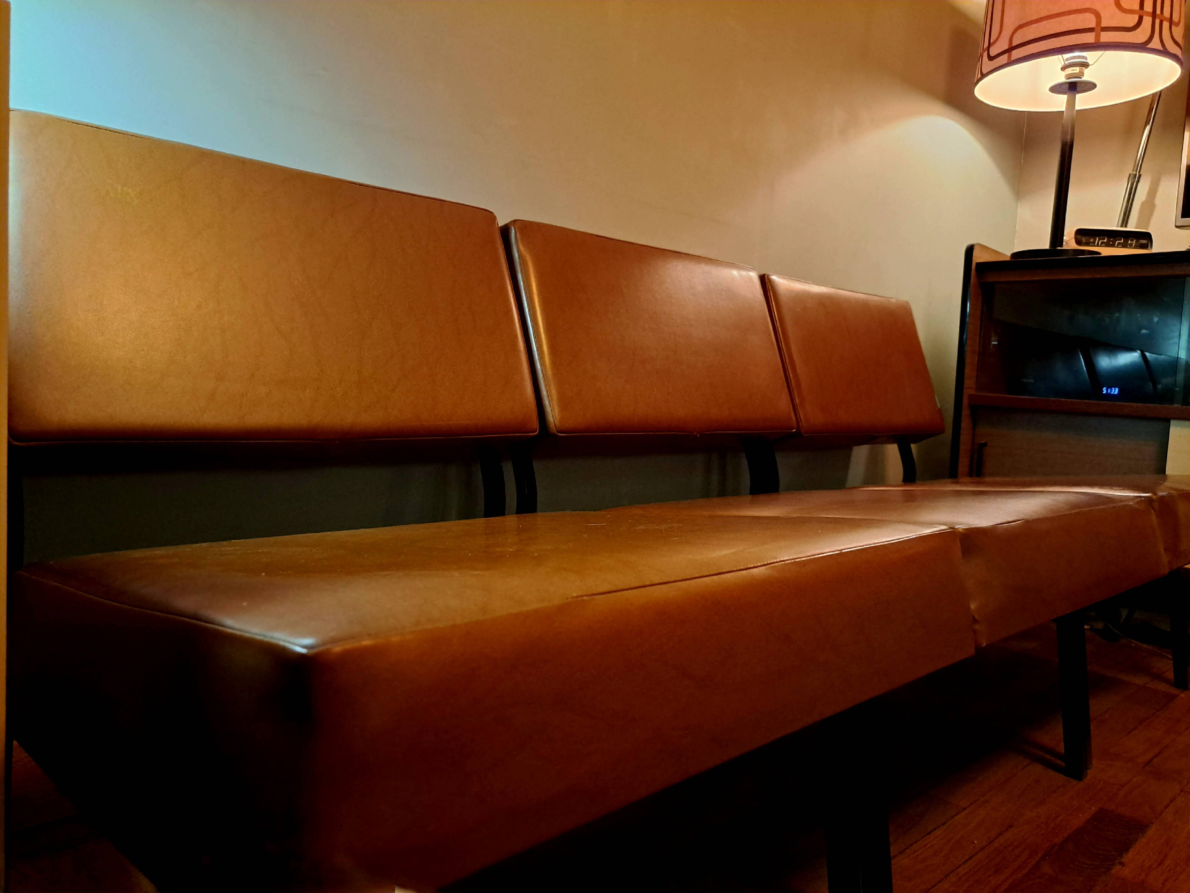 Trio of modular dlg P.Guariche armchairs 1960's