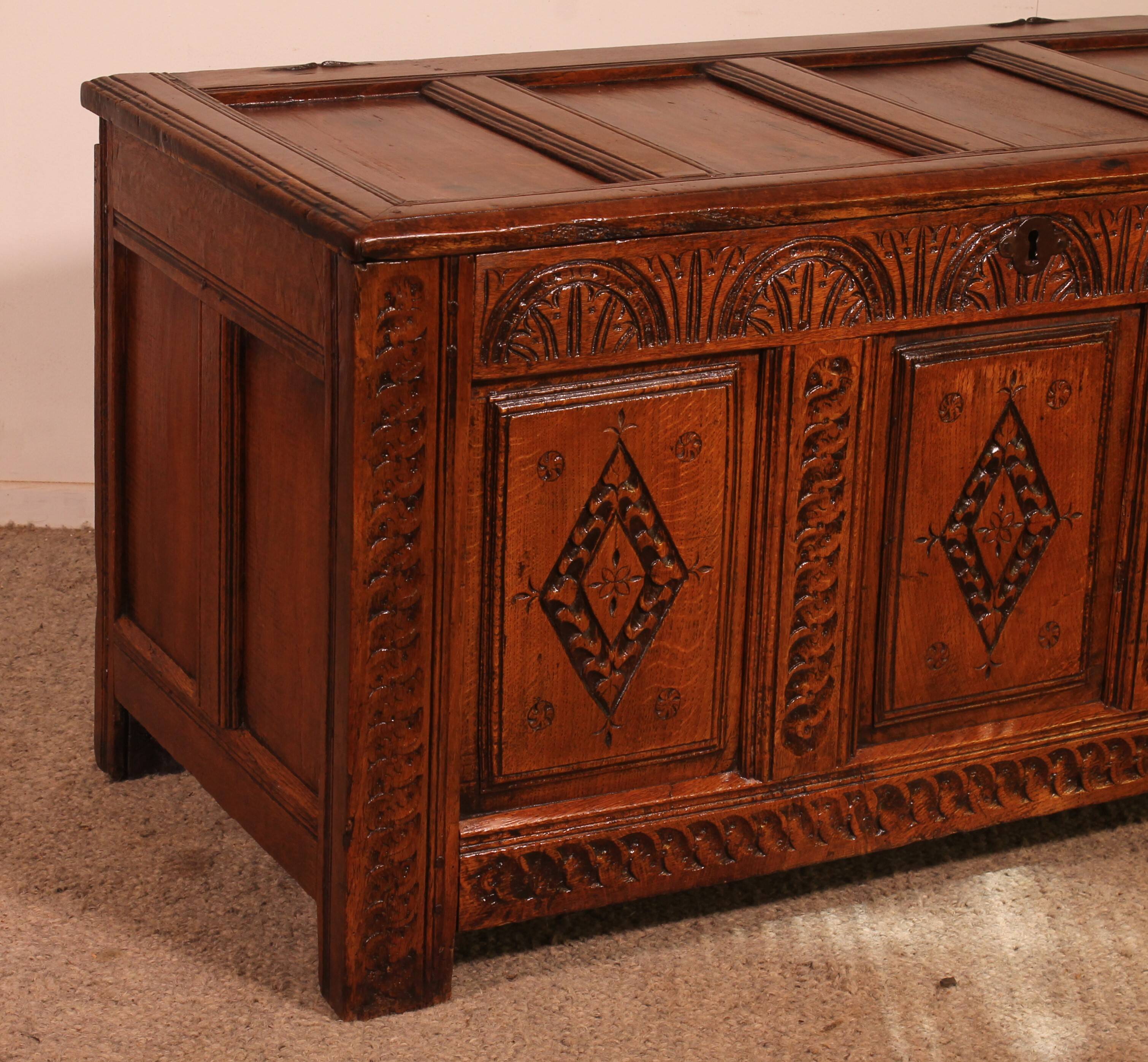 17th century English oak chest