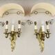 Louis XV gilt bronze wall lights from the 19th century with lampshades