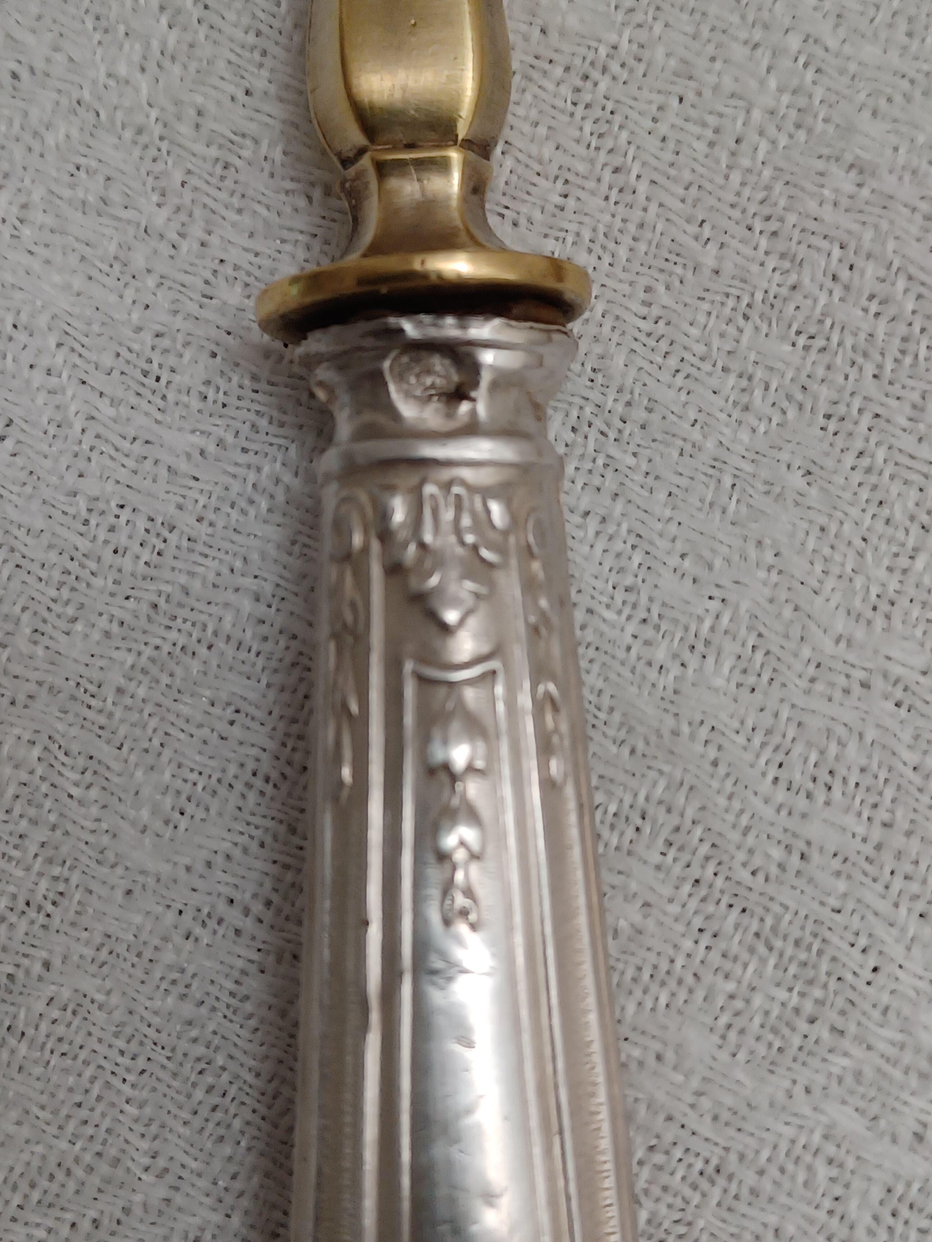 Pair of desserts cutlery silver and gild