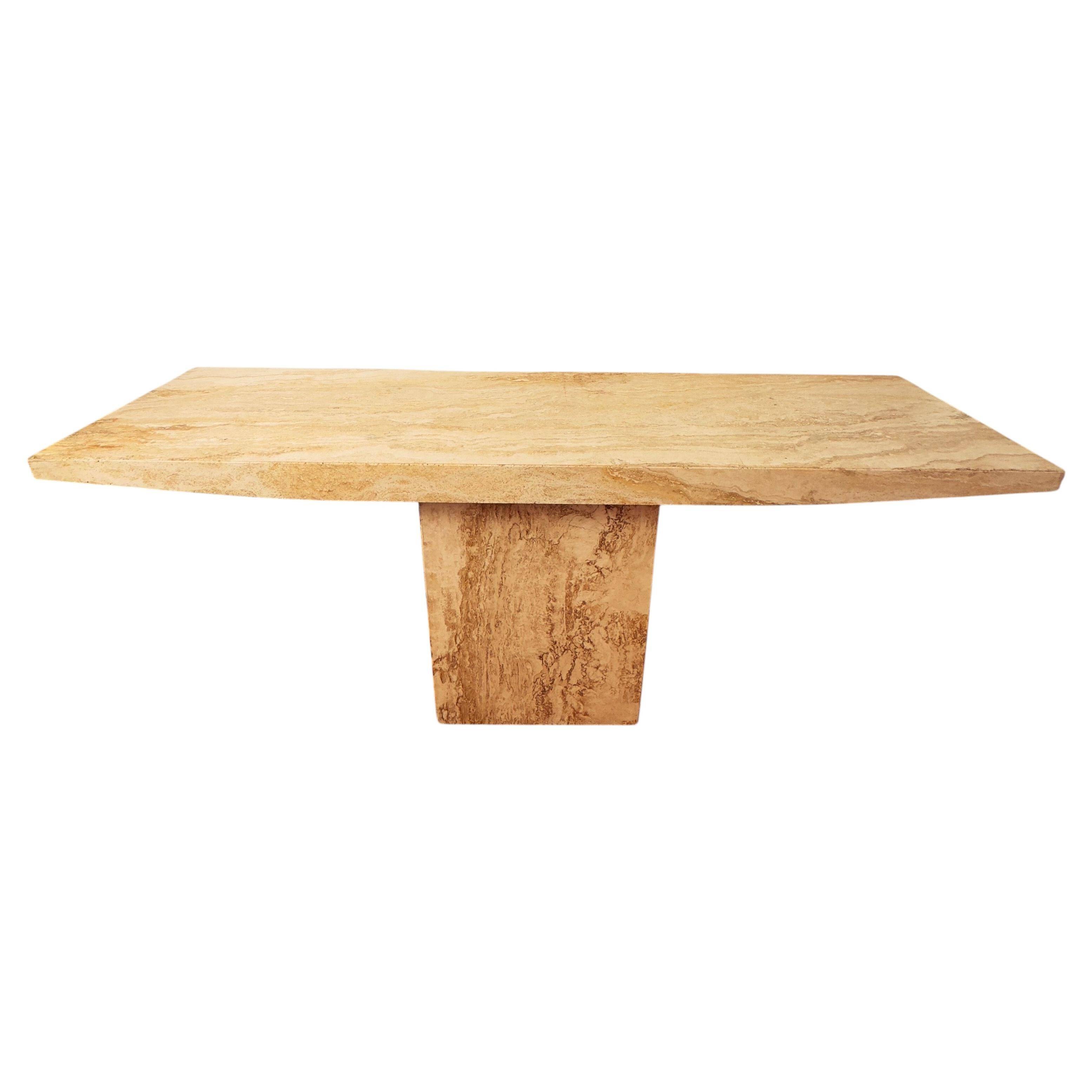 Italian Console Table, Travertine, Mid-Century Modern, 1970s Design