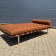 Knoll barcelona daybed mies van der rohe in cognac venezia leather, as new