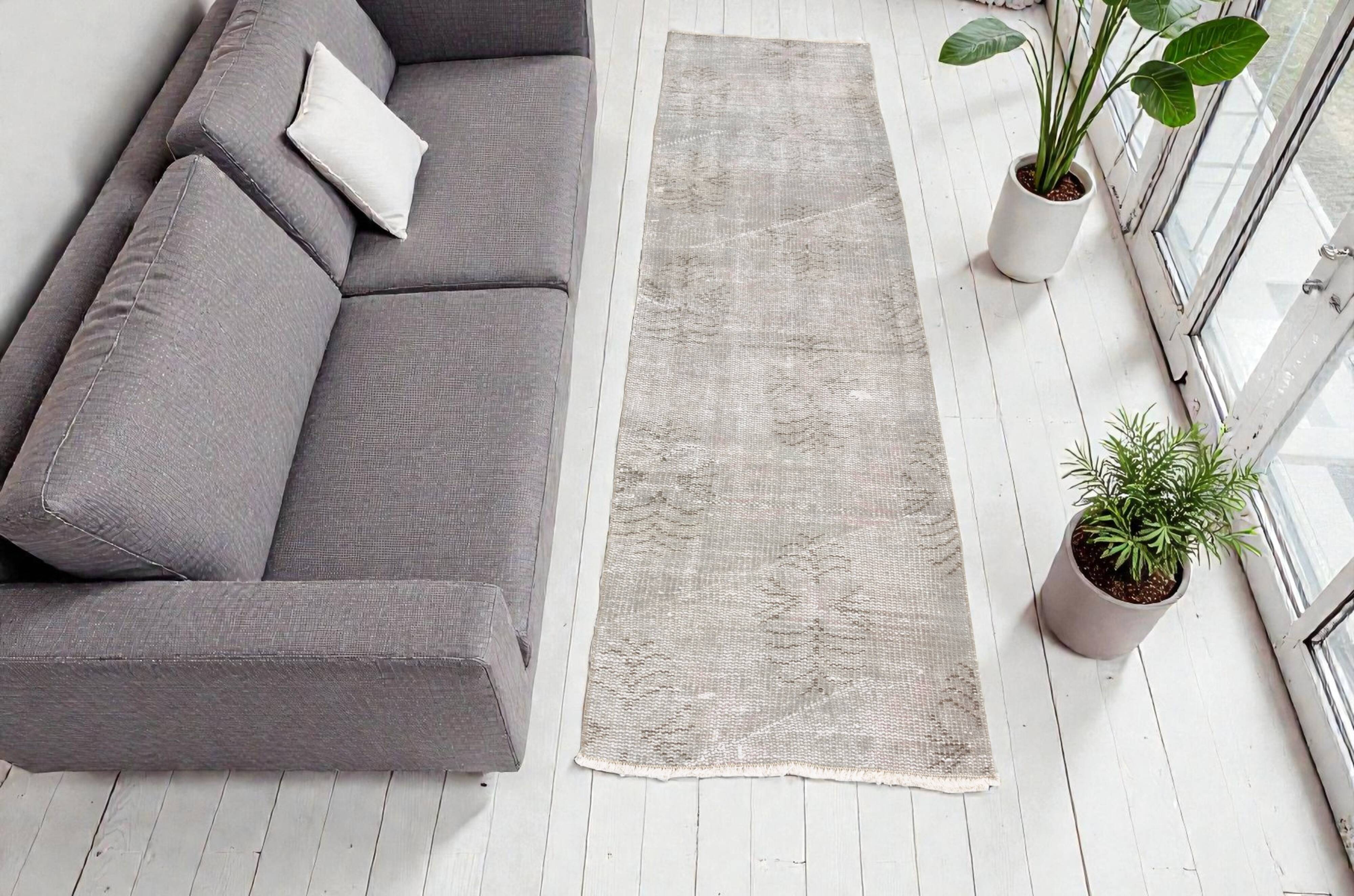 Grey Vintage Oushak Runner