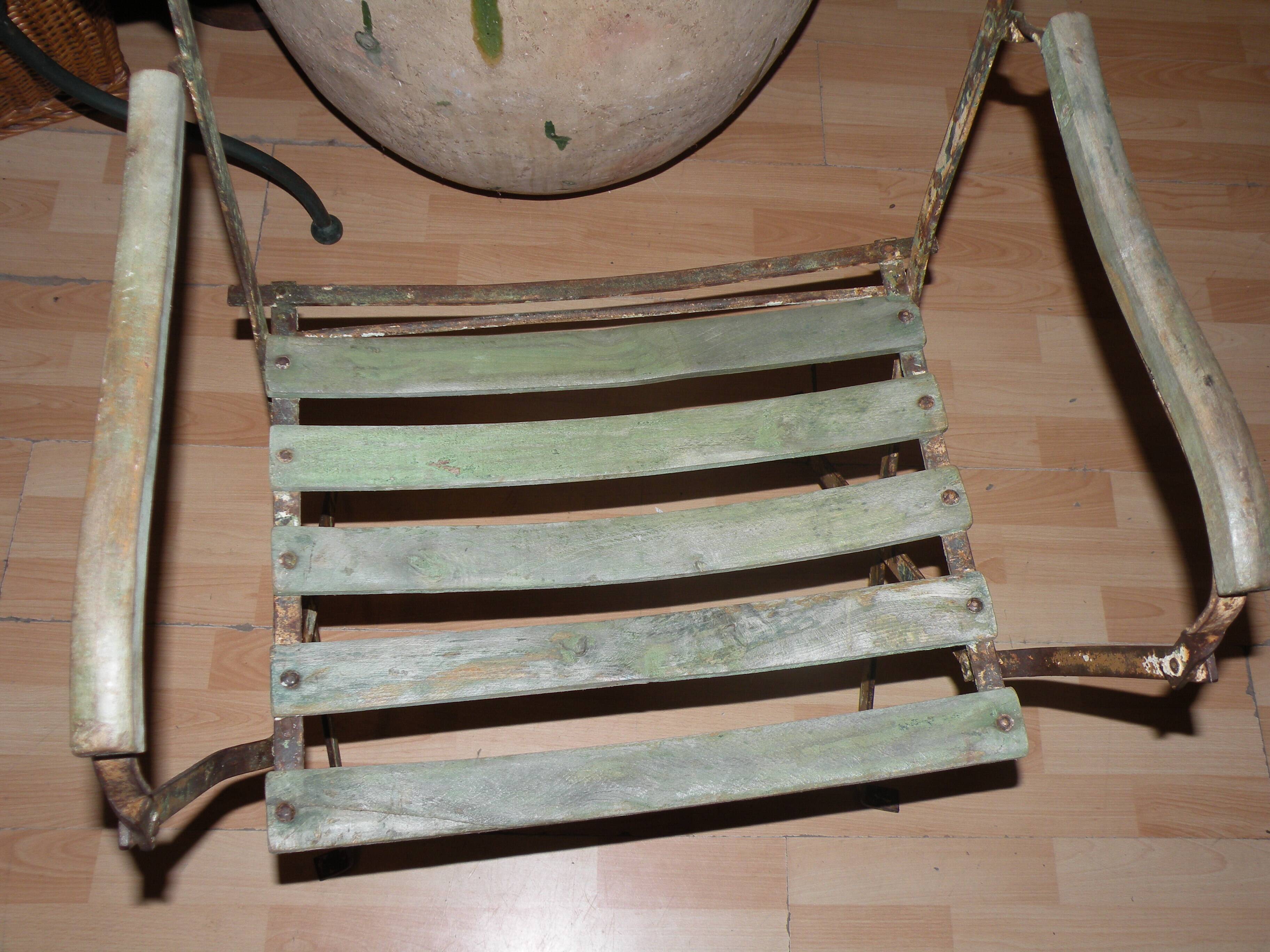 Folding garden armchair from the 1900s, entirely original