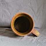 Enamelled terracotta pitcher
