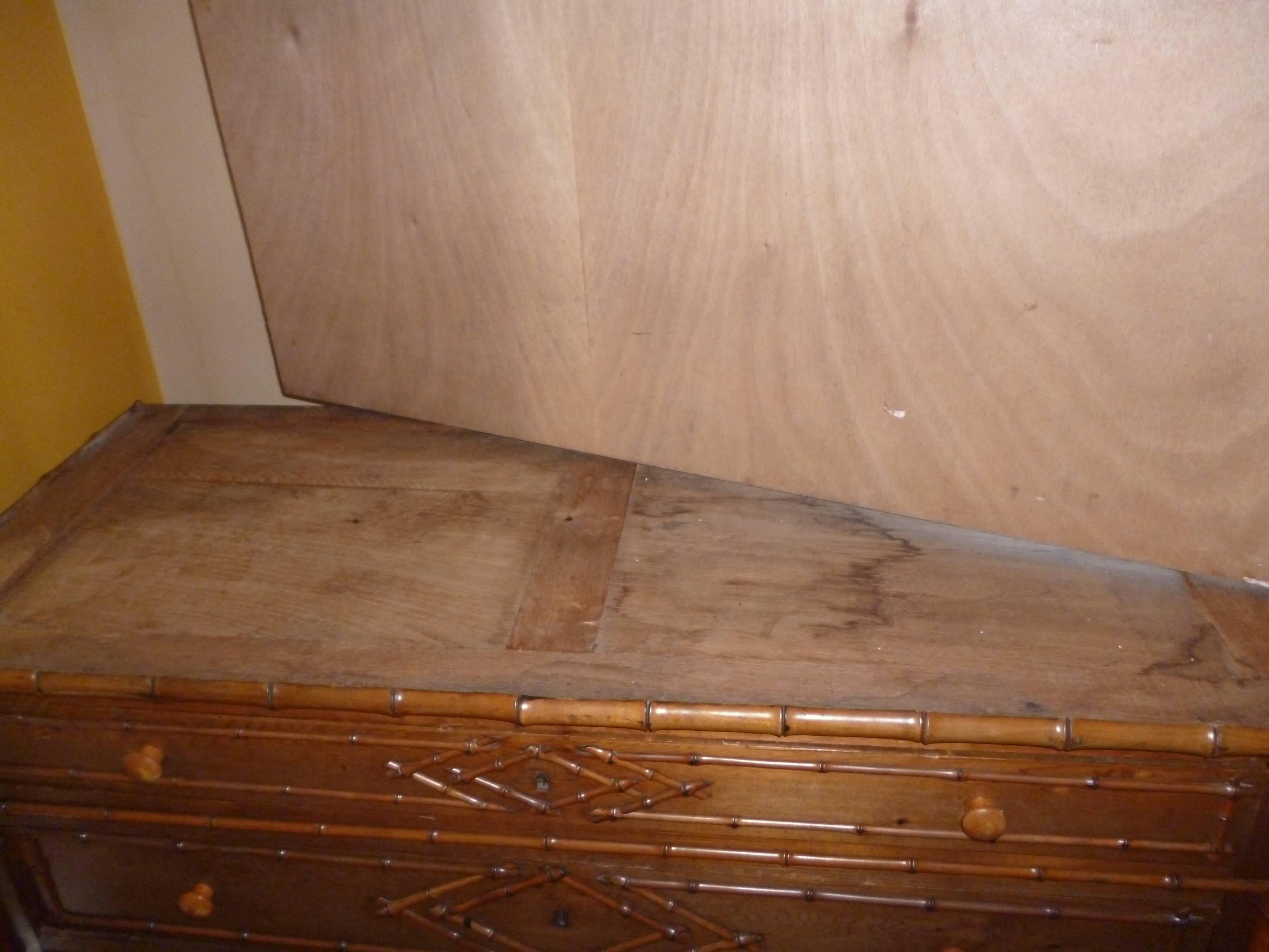 19th century faux bamboo dresser of Maison L Simon rue de Rivoli Paris