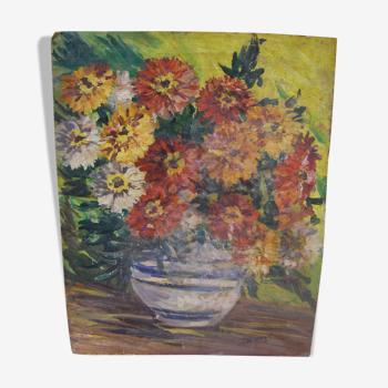 Peinture de fleurs ancienne