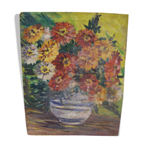 Peinture de fleurs ancienne