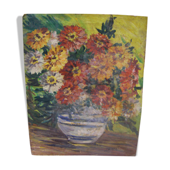 Peinture de fleurs ancienne