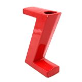Space age red Z letter ceramic solifleur vase, Marcel Radureau France 1970