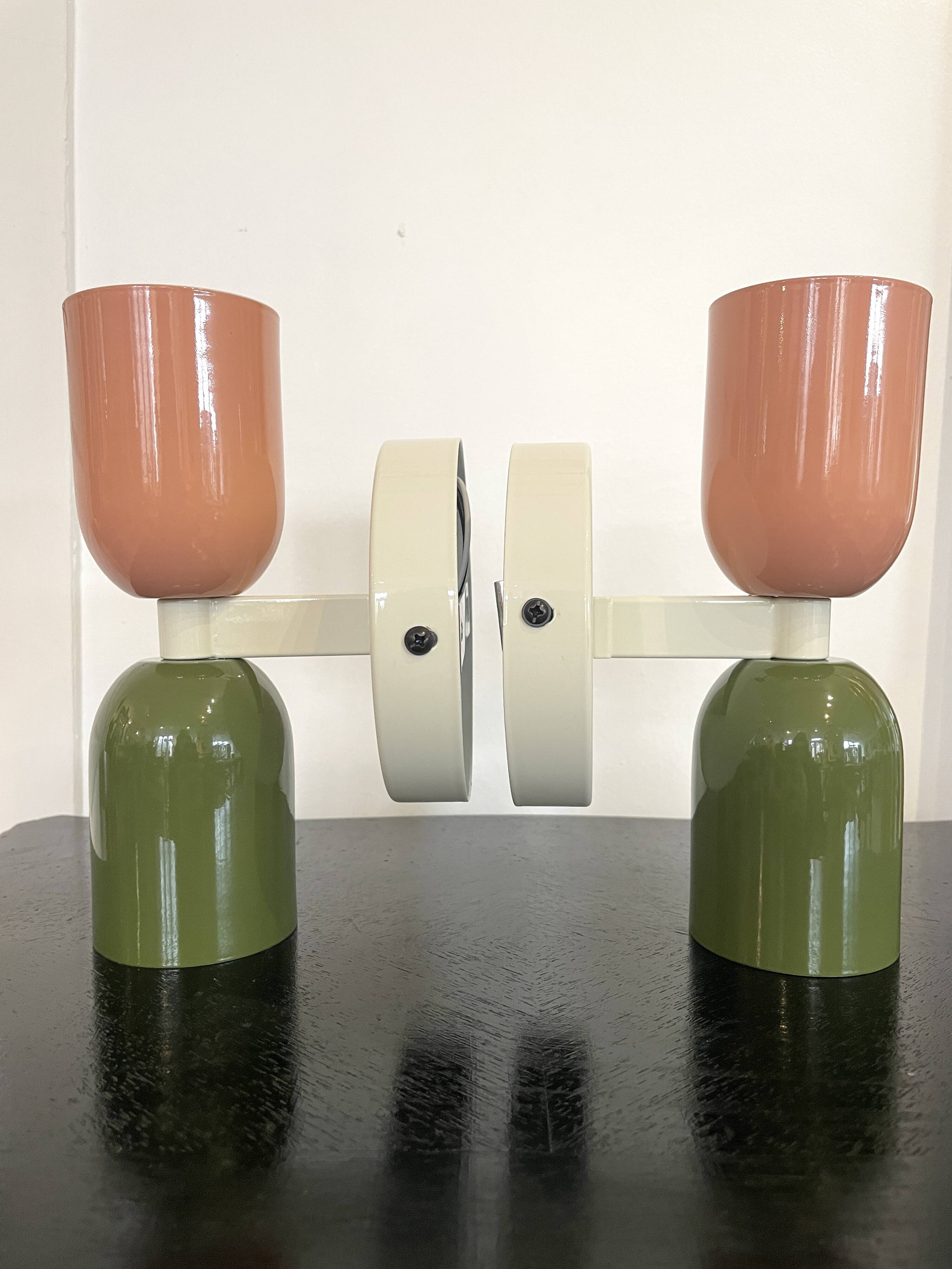 Pair of double lighting wall lights