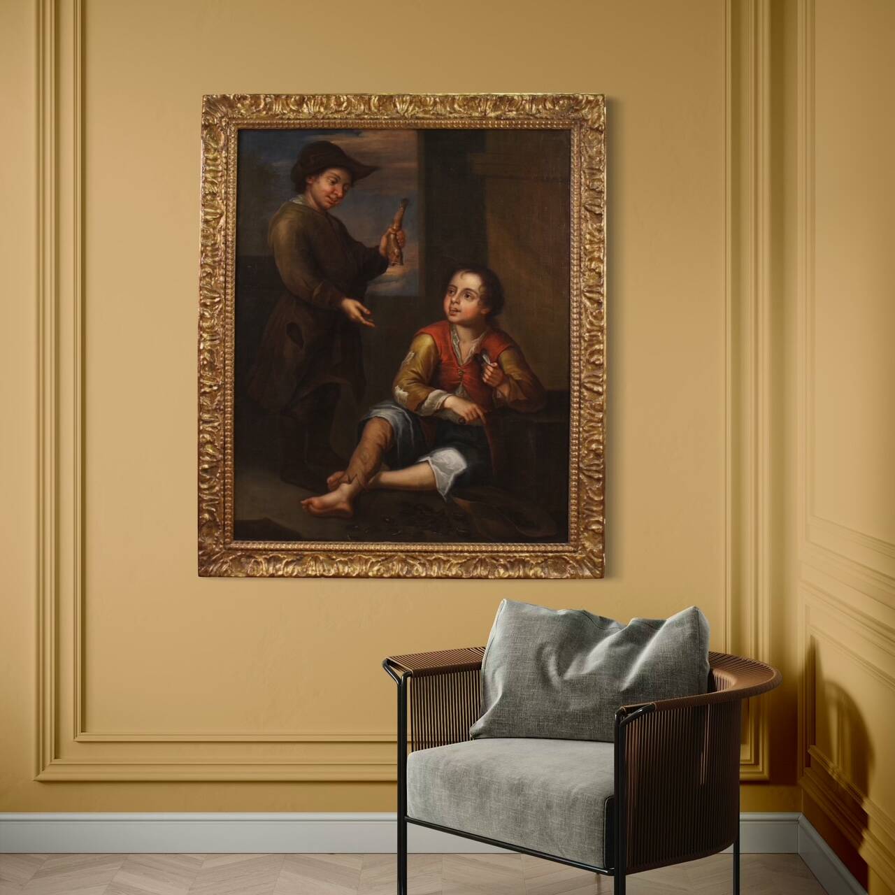 Great 18th century genre scene painting