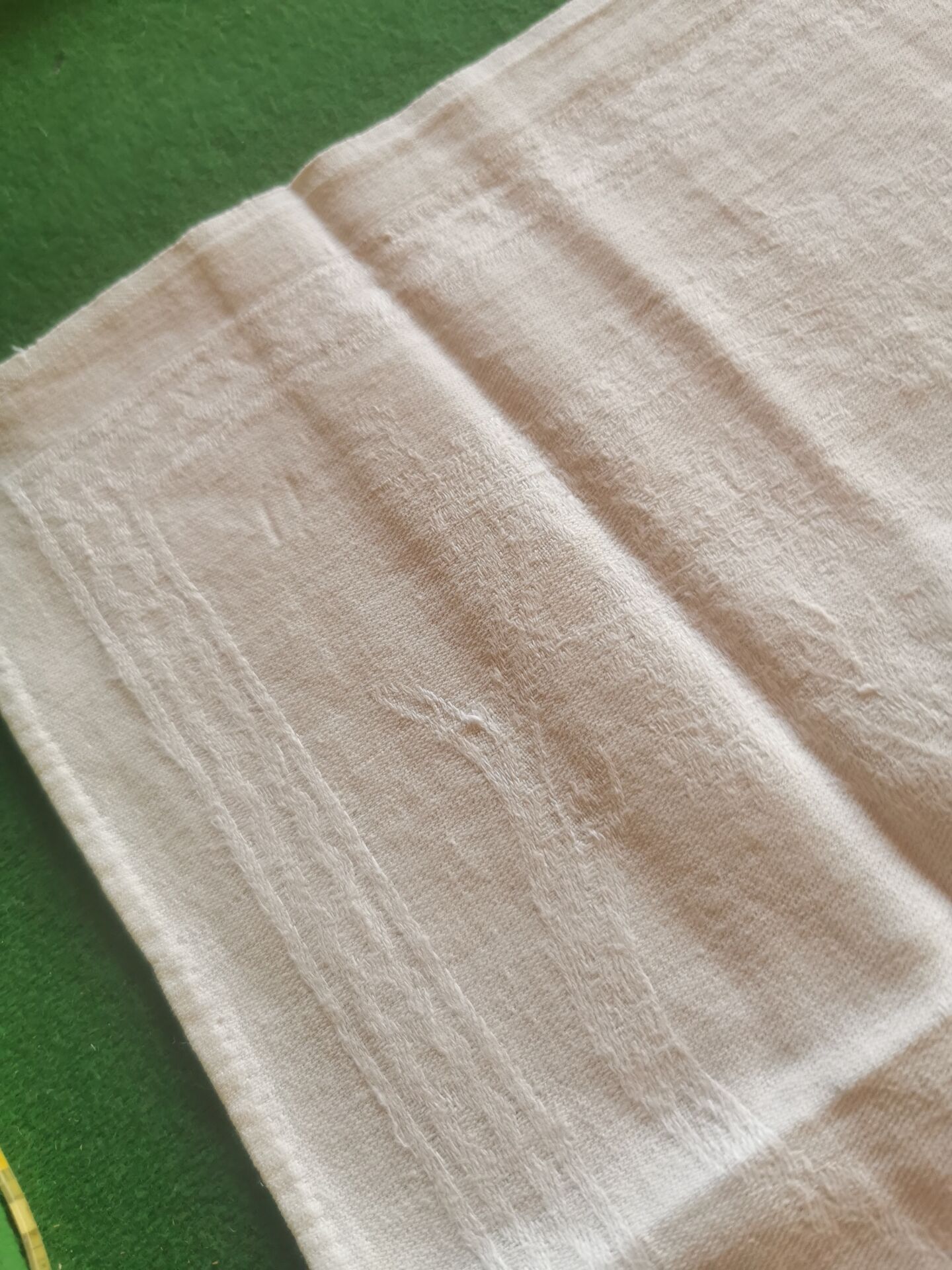 12 old damask linen napkins with monogram, 60x74 cm