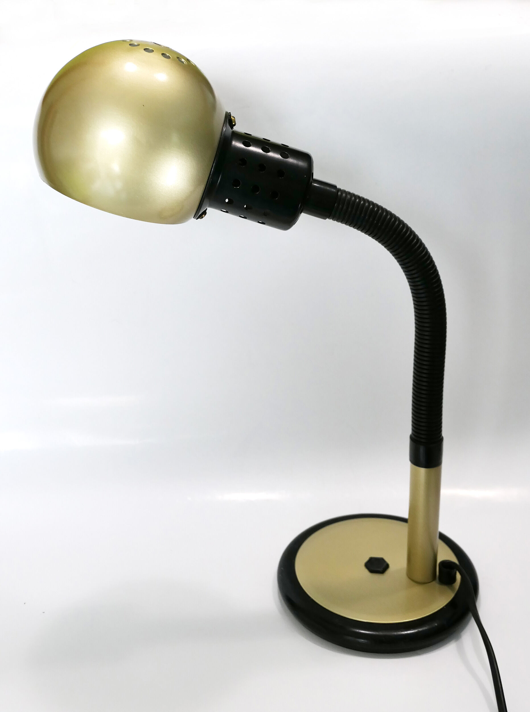 Tablle lamp or desk aluminor 1970's rare golden color