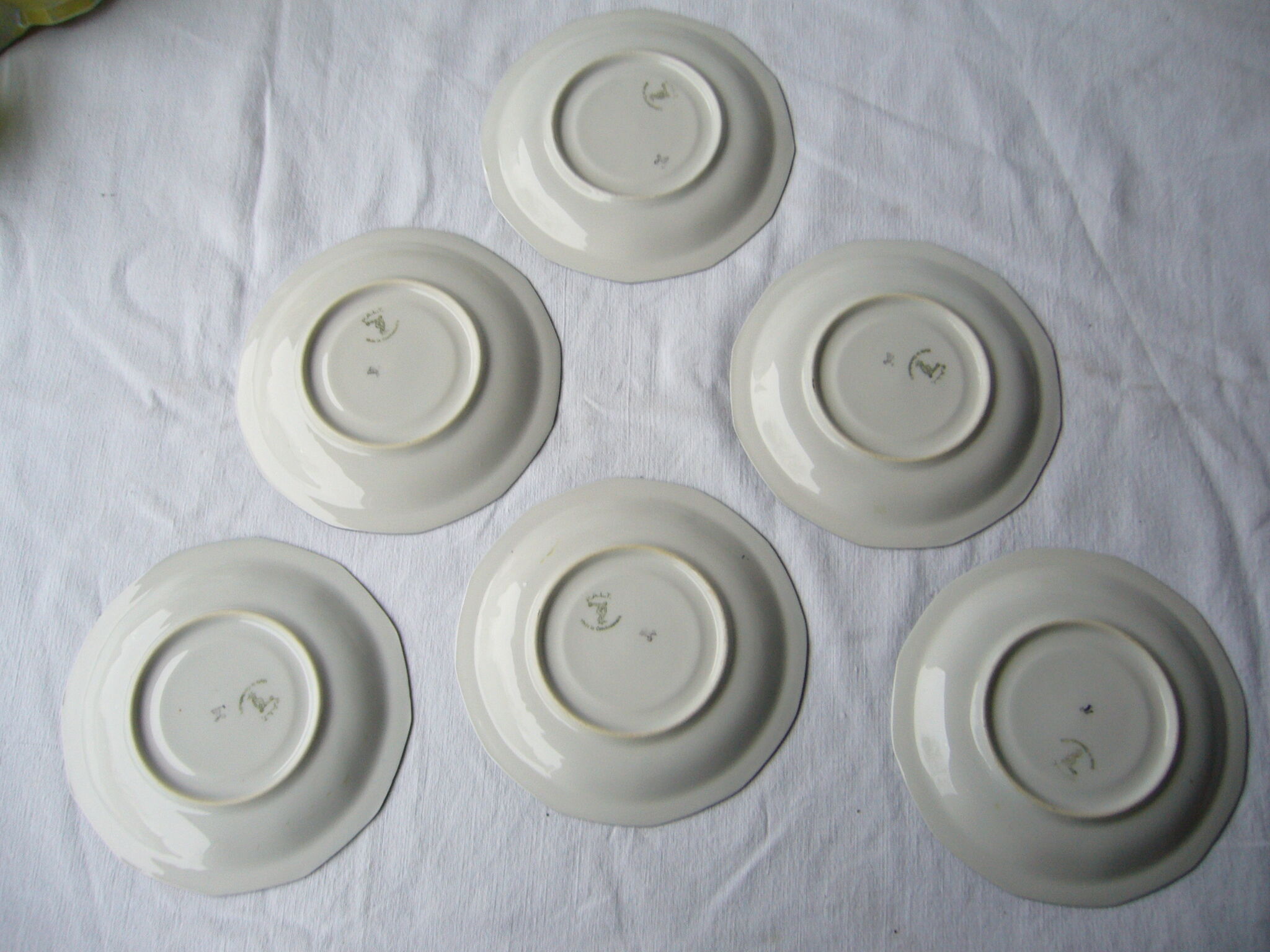 Art Deco style iridescent yellow porcelain coffee service