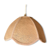 Vintage flower suspension in natural fiber tinted in powder pink
